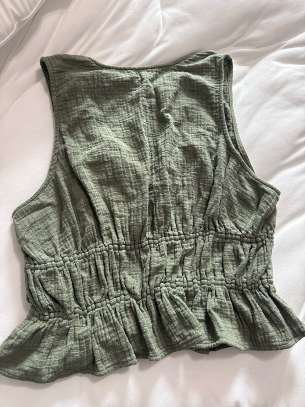 aerie Olive Green Tie-Front Tank Top - Picture 2 of 2